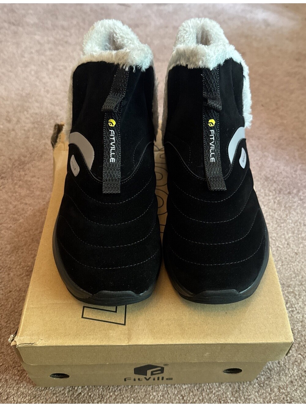 New In Box FitVille Black Winter CozyCore Boots V4 Women’s Size 7.5 Wide - Picture 3 of 6